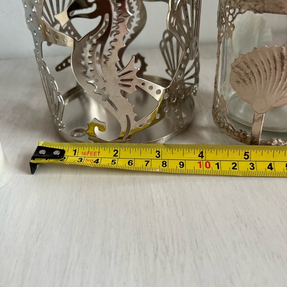 Beach themed set of two candle holders and pillar candle - Picture 5 of 8